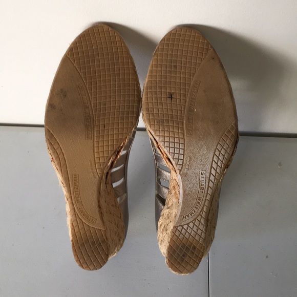 WOMENS Vintage Stuart Weitzman Metallic Espadrille Wedge SIZE 6.5🥿👠👡👢👞👟🥾 - Picture 4 of 4